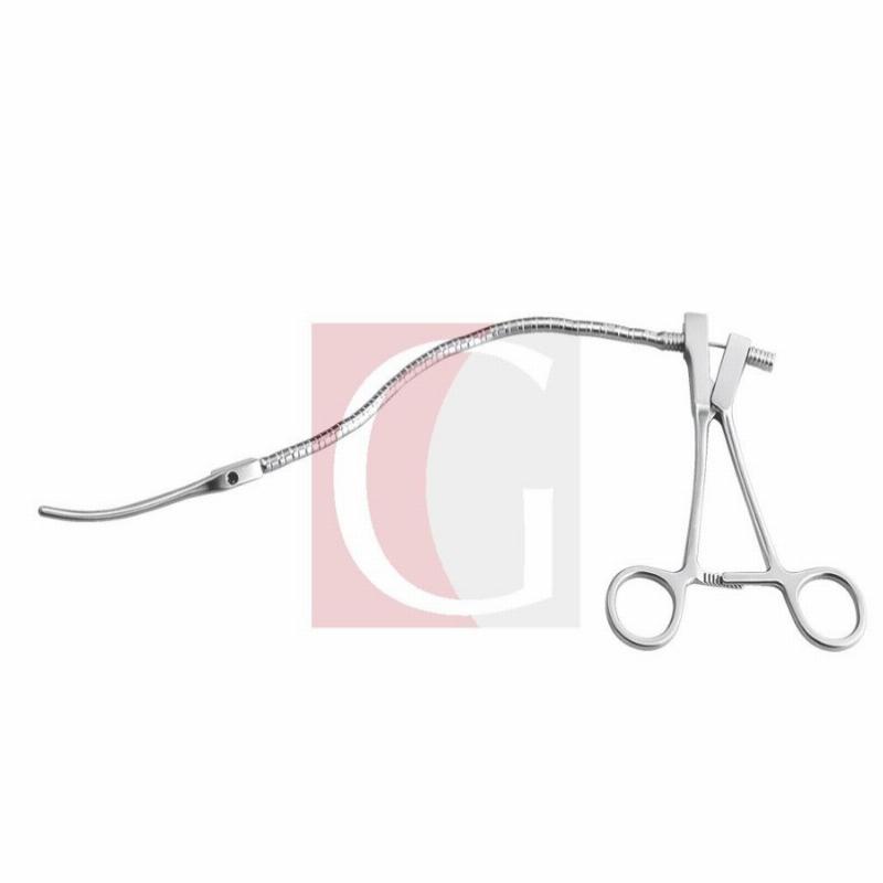 Гнучкий атравматичний затискач щелепа 75 мм, вигнутий з кільцевою ручкою , по типу Дебейкі (Гайстер, 34-7286.GB)